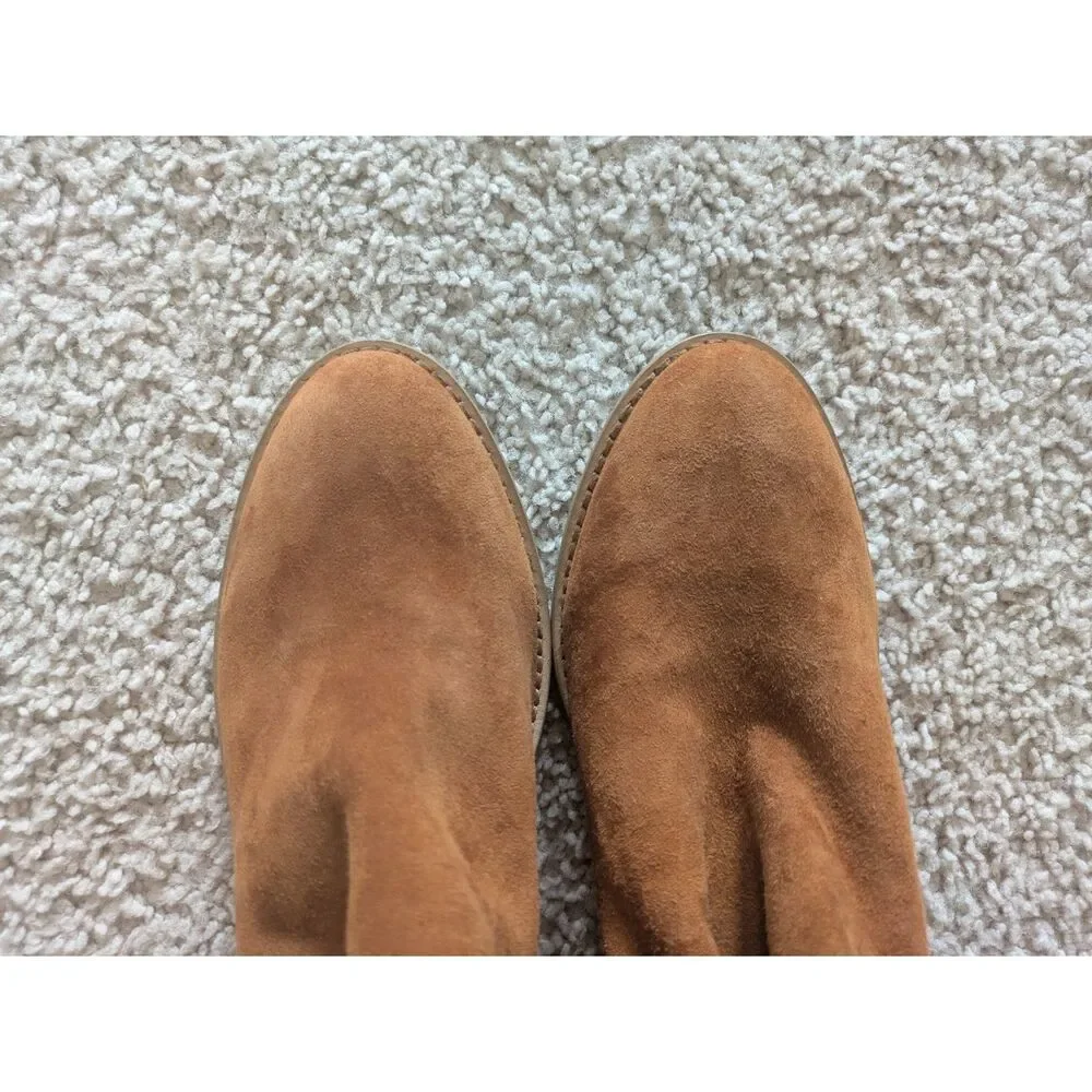 Kelsi Dagger Brooklyn Kenmare Suede Gold Tan Booties Sz 8.5